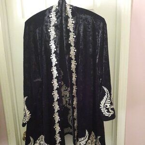 Angelheart Crushed Velvet Jacket w/Gold Embroidery Embellishments